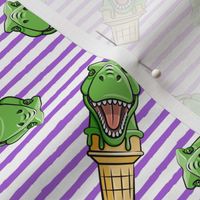 dino trex ice cream cones - toss on purple stripes - LAD19