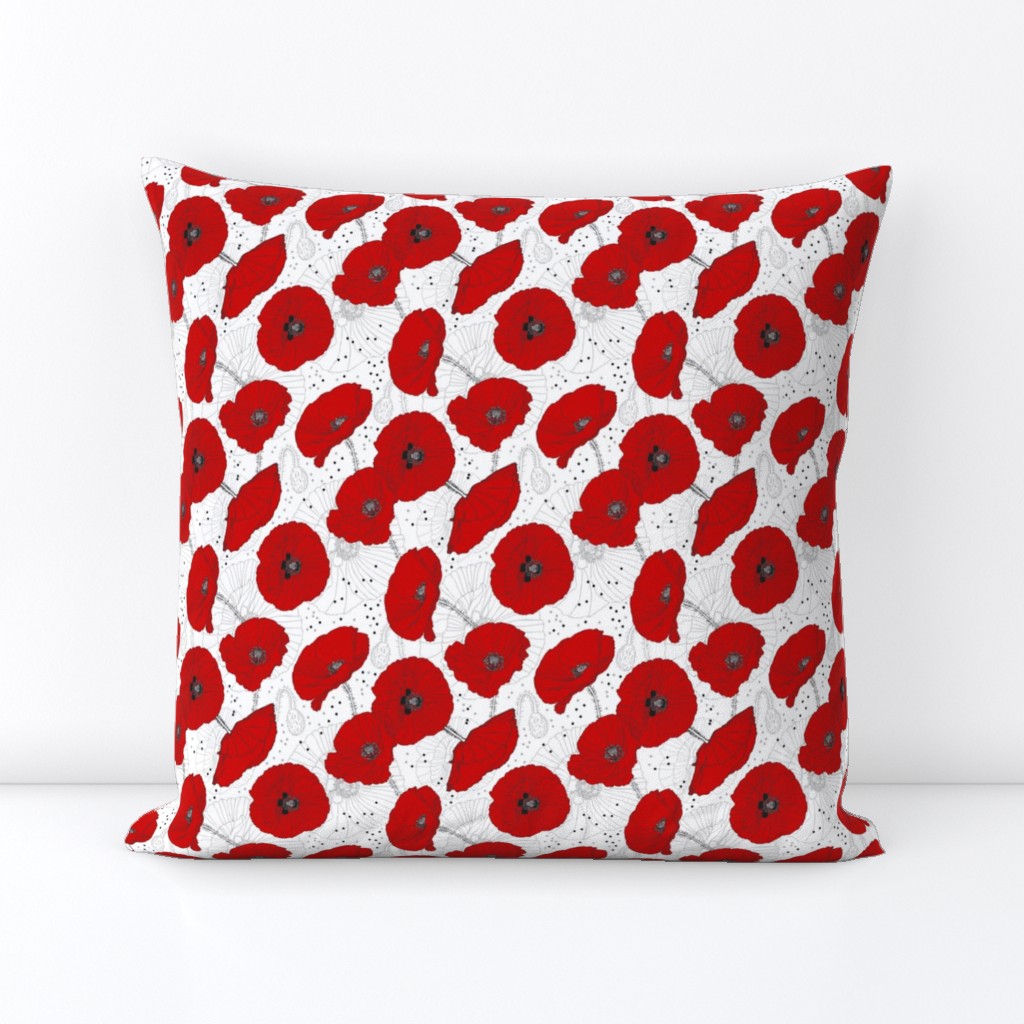 Red Poppy Seamless Pattern