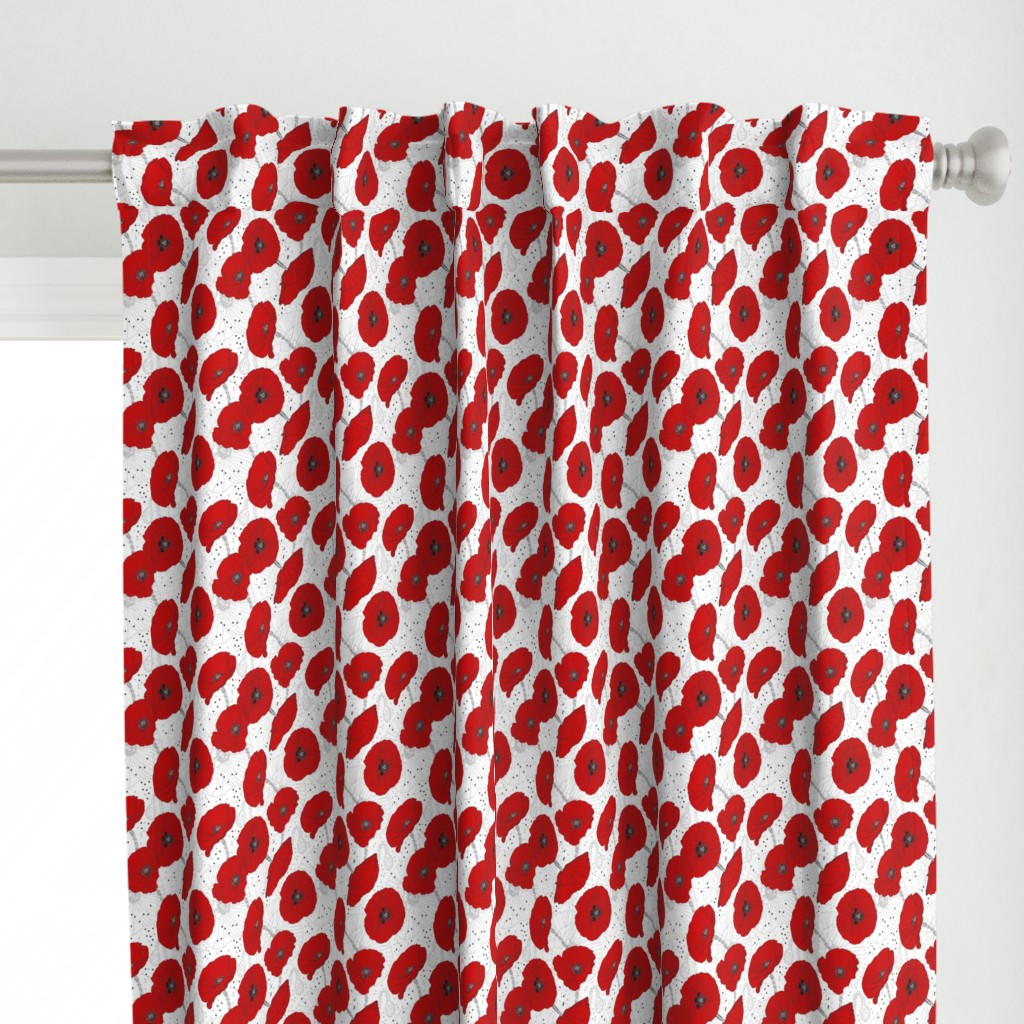 Red Poppy Seamless Pattern