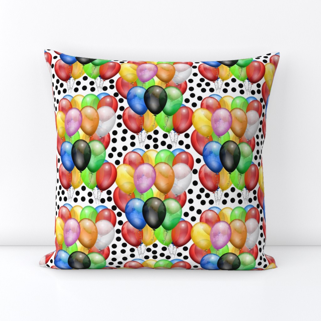 Party Fun - balloons & Spots, white 