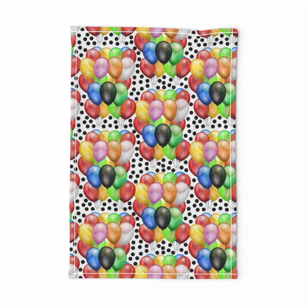 Party Fun - balloons & Spots, white 