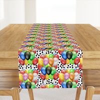 Party Fun - balloons & Spots, white 