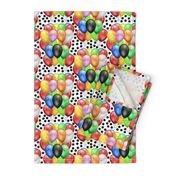 Party Fun - balloons & Spots, white 