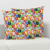 Party Fun - balloons & Spots, white 