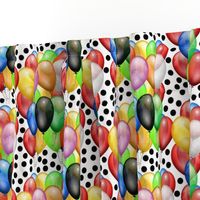 Party Fun - balloons & Spots, white 
