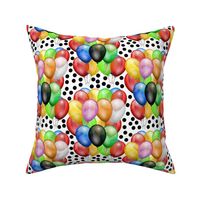 Party Fun - balloons & Spots, white 