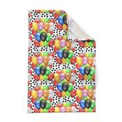 Party Fun - balloons & Spots, white 