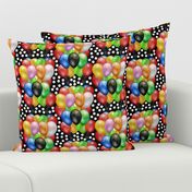 Party Fun - balloons & spots, black 