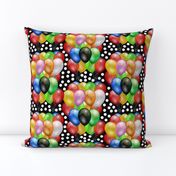 Party Fun - balloons & spots, black 