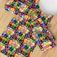 Party Fun - balloons & spots, black 