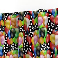 Party Fun - balloons & spots, black 