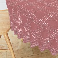 Mud cloth plaid Textured Check Pink and White