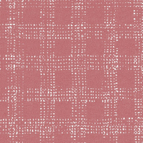 Mud cloth plaid Textured Check Pink and White