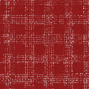 Mud Cloth Plaid Textured Check Red and White