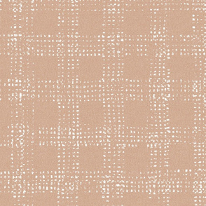 Mud cloth Textured Check Tanned Pink and White