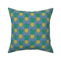 Pineapple on Dark Blue Navy  3 inch