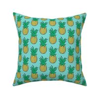 Pineapple on Turquoise 3 inch