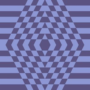 JP20 - Large - Striped Check Hybrid in Violet Blue Monochrome