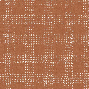Mud cloth Textured Check Earth tone Terracotta and White