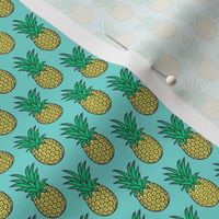 Pineapple on Turquoise 1 inch