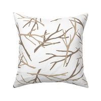 Silhouette of Branches -two shades of brown on white- design 36