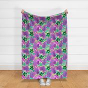 Hawaiian Tropical Floral Watercolor - Violet