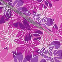 Modern Hawaiian Floral Camo- Violet