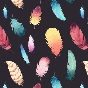Soft Feathers on Dark Background