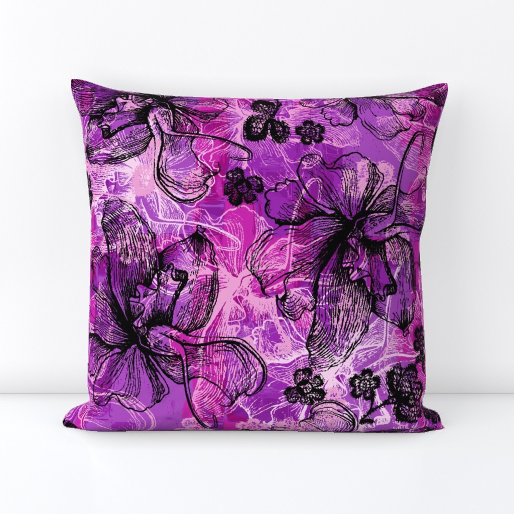 Orchid and Lace Hawaiian Floral - Violet