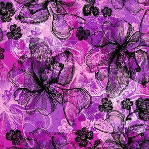Orchid and Lace Hawaiian Floral - Violet