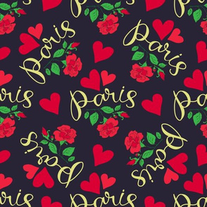 paris roses and hearts