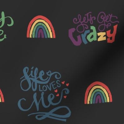 Rainbow Affirmations on Gray