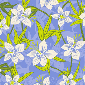 Hawaiian Asian Lily Floral - Periwinkle