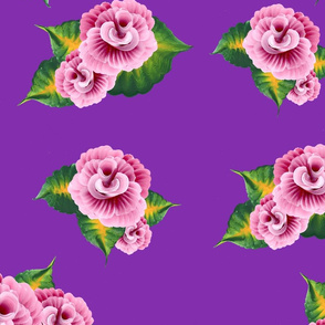 Roses on Purple_Medium Scale