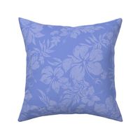 Distressed Hawaiian Hibiscus Floral- Periwinkle