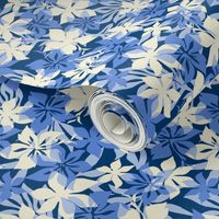 Hawaiian Hibiscus Camouflage- Tonal Blues