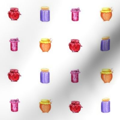 Jelly Jars on white background