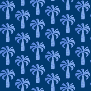 Hawaiian Vintage Palm Tree - Navy Blue