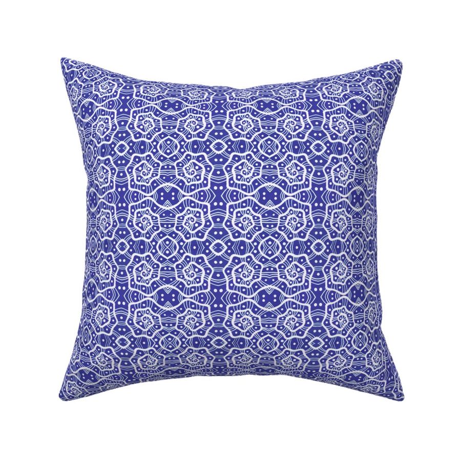 Helices Royal Blue White Abstract - Spoonflower