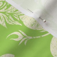 Distressed Hawaiian Hibiscus Floral- Lime Green