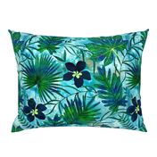 Hawaiian Tropical Floral Watercolor - Teal