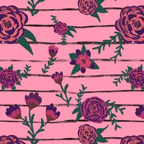 Purple Flower Stripes