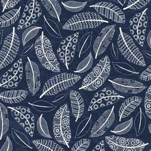 Boho Feathers - navy