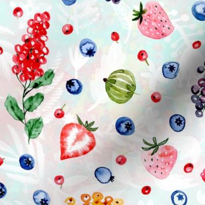 Very Berry - Watercolor berries - Rebeccareckart