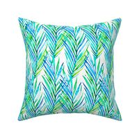 Watercolor Hawaiian Palms - Cool Blues and Greens