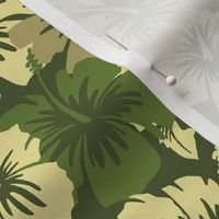 Oversized Hawaiian Hibiscus Floral- Olive Green
