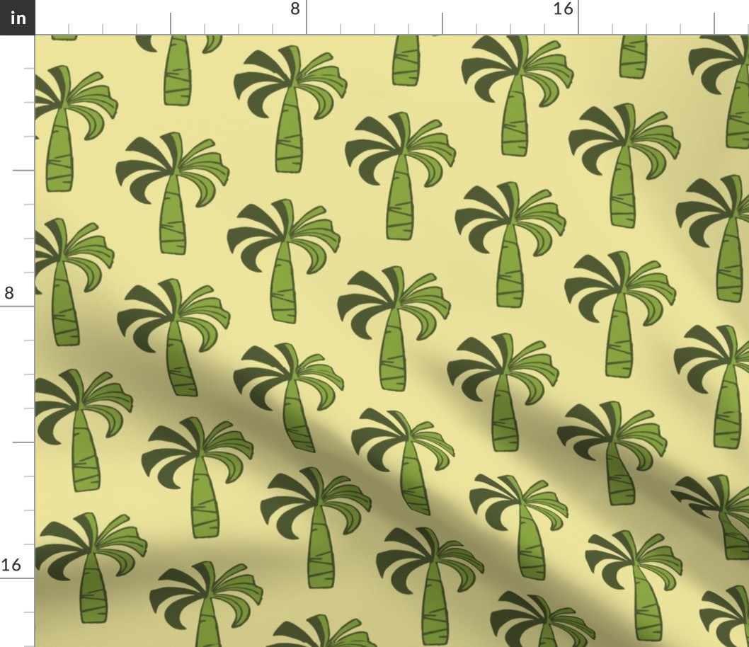 Hawaiian Vintage Palm Tree - Olive and Yellow