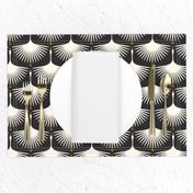 Art Deco Swans - Cream on Black