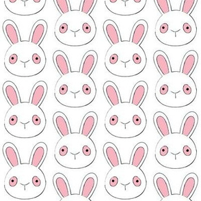 bunny faces with pink eyes and ears
