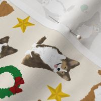 Tiny fluffy Cardigan Welsh Corgi - Christmas